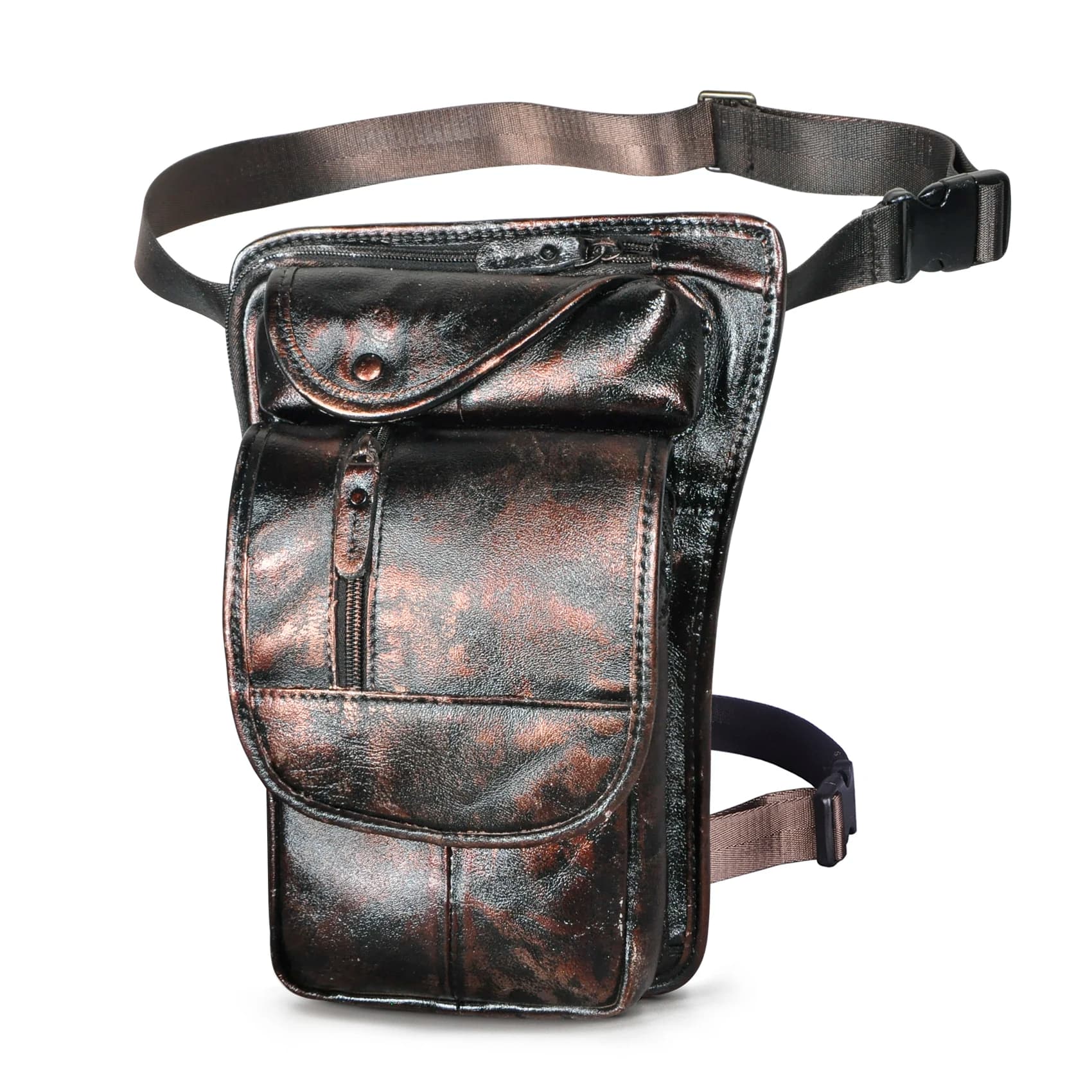 Bovini Real Leather Men Design 8 "Tablet Satchel Sling Bag Multi-function Coffee Travel marsupio marsupio Pack Leg Bag 3112