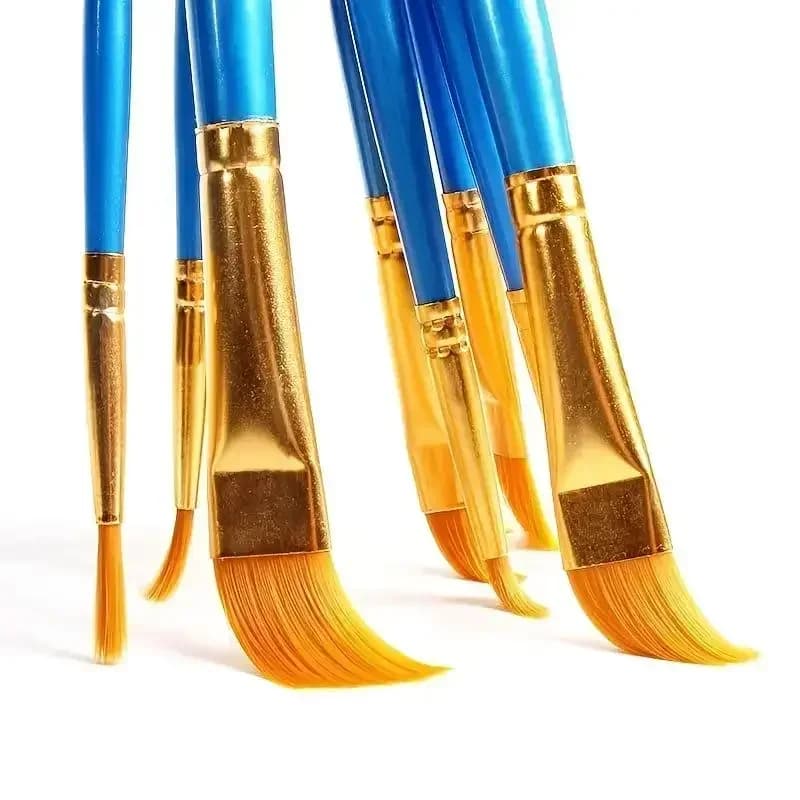10 pezzi pennello per olio penna per acquerello viso tavolozza di colori per il corpo trucco a olio pennello per pittura acrilica kit stencil per tatuaggi in legno massello di lana di nylon