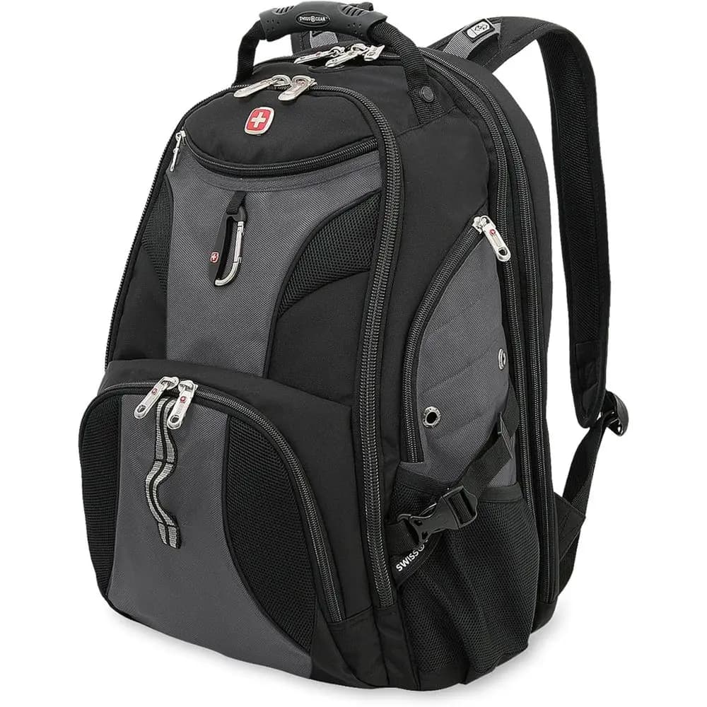 17 Laptop Backpack with TSA Lock, RID Protection, and Tablet Pocket, Grey/Black, 19