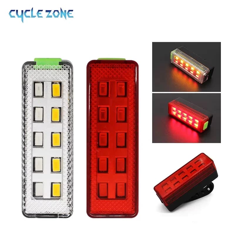 Luce per bicicletta ricaricabile Luce posteriore per bici Fanale posteriore per ciclismo MTB Fanali posteriori di sicurezza notturni per esterni Lampada per bicicletta Rosso Giallo