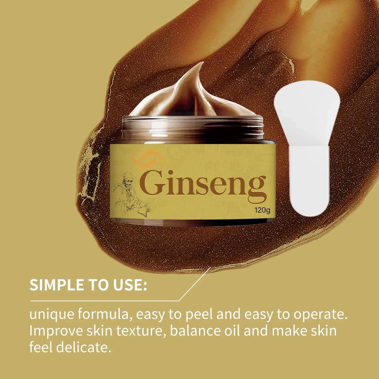 120g Ginseng Peel Off Face Mask Deep Cleansing Pore Treatment Anti-Aging Firming & Nourishing Facial Mask for Smooth Skin