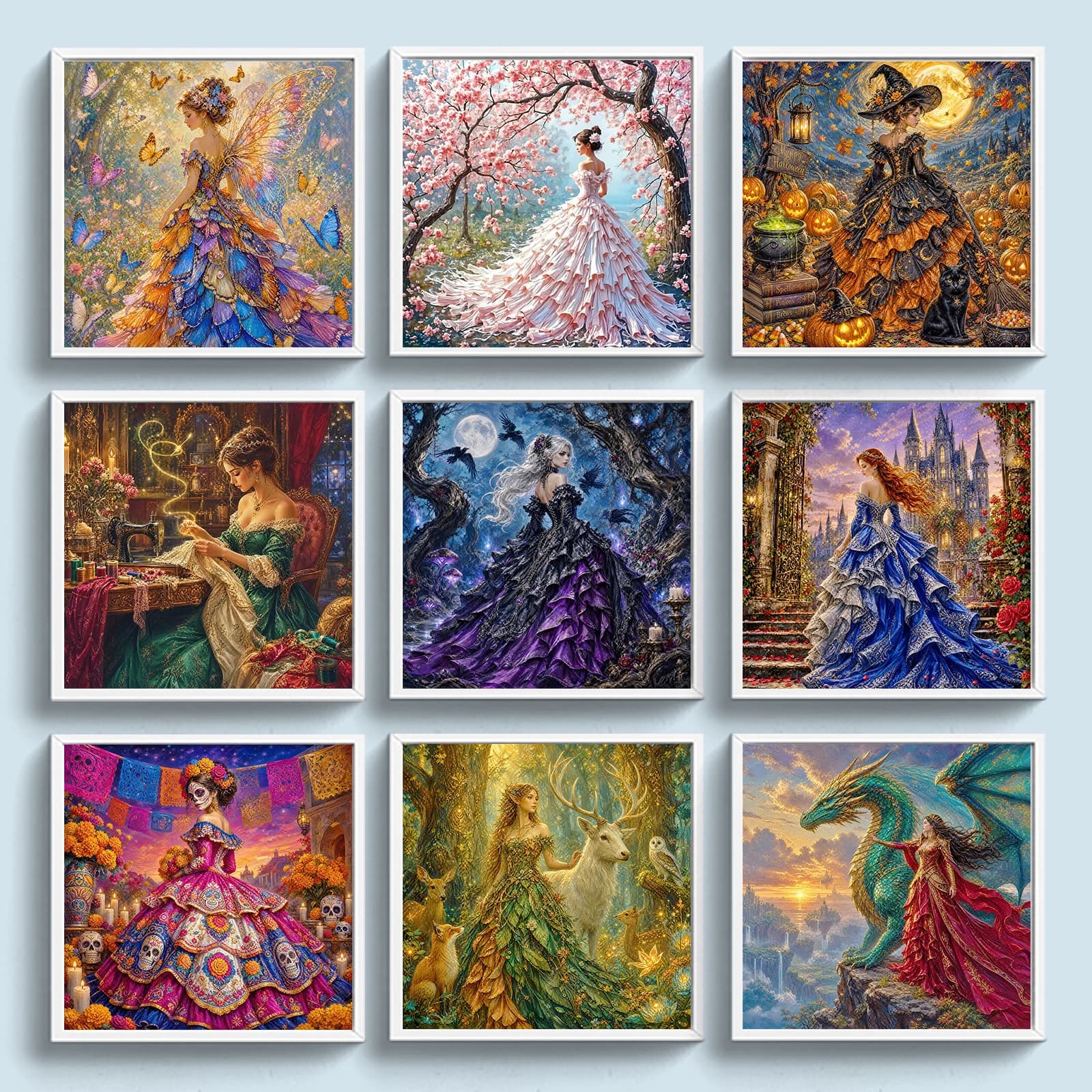 11CT Cross Stitch Kit Stamped Canvas 3-Strand Cotton Floss 45x45cm DIY Full Stitch Embroidery Needlework Set