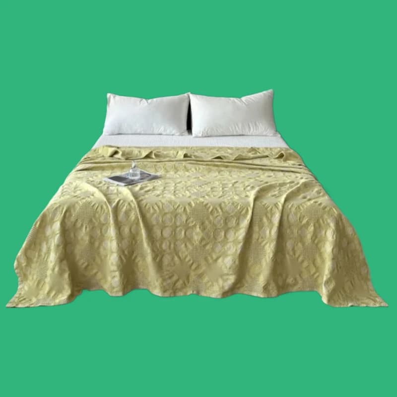 2025 nuova classe A tinta unita garza di cotone jacquard asciugamano trapunta coperta cava coperta per il tempo libero del dormitorio degli studenti
