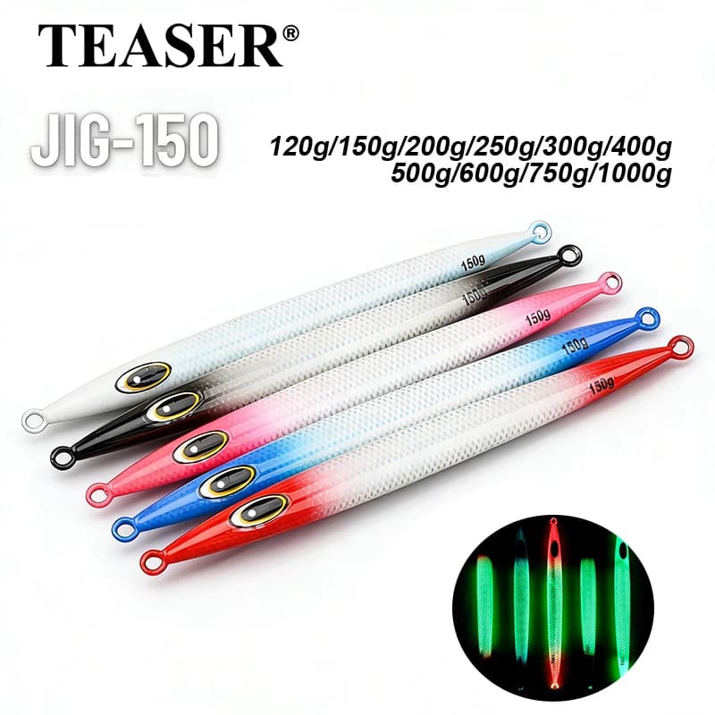 TEASER Quick Sink South Oil Deep Sea Heavy Weight Slow-Shaking Iron Plate Fake Bait 120g - 1000g Artificial Fishing baits from the Boat