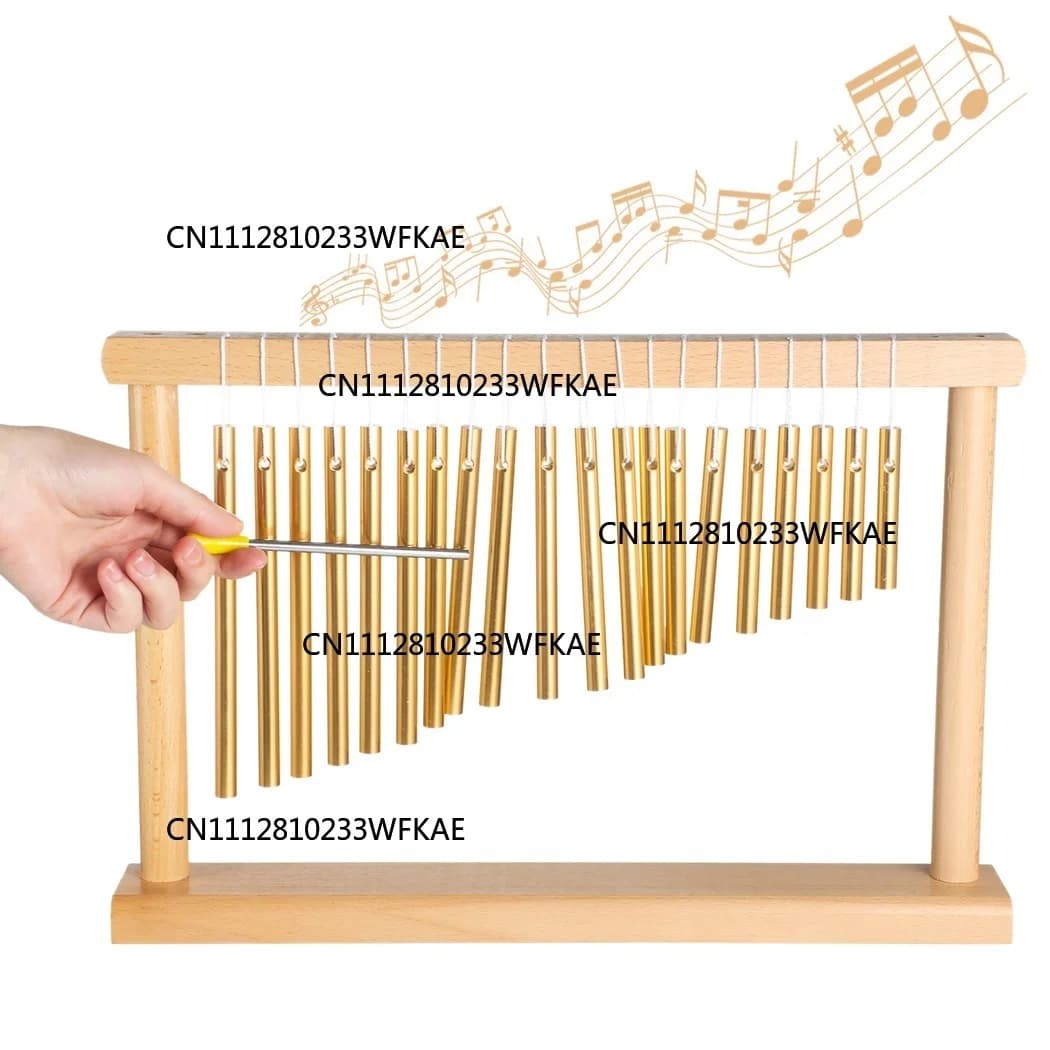 20-Tone Wind Chime Single-row Table Top Wind Chime 20 Golden Metal Bars Percussion Instrument With Mallet Wind Chime For Yoga