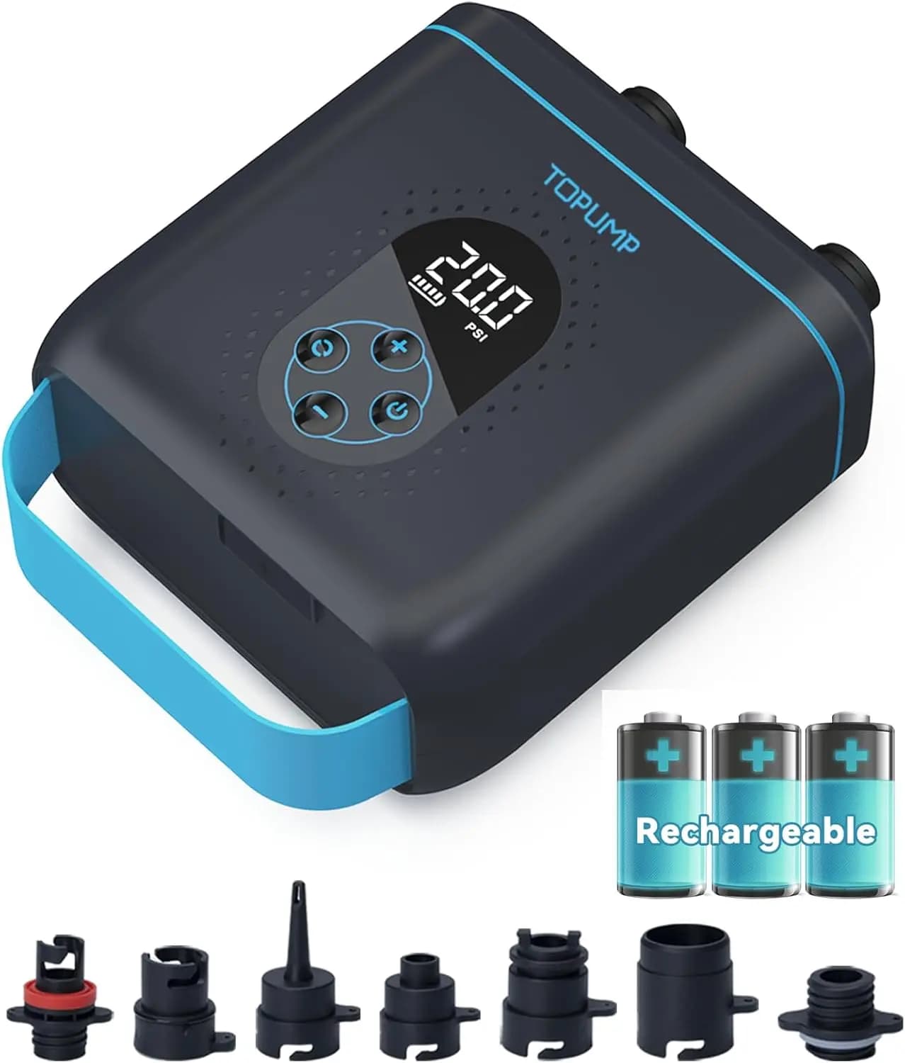 Pompa Elettrica per SUP 20PSI Portatile Ricaricabile, Gonfiaggio e Sgonfiaggio a Doppio Stadio con Spegnimento Automatico per Paddle Board, Barche e Kayak