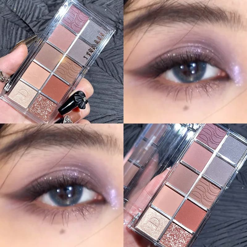 Ten-color Eyeshadow Disc, Cold and Pure, Smoky Makeup, Earth Color Pearlescent Matte Eyeshadow