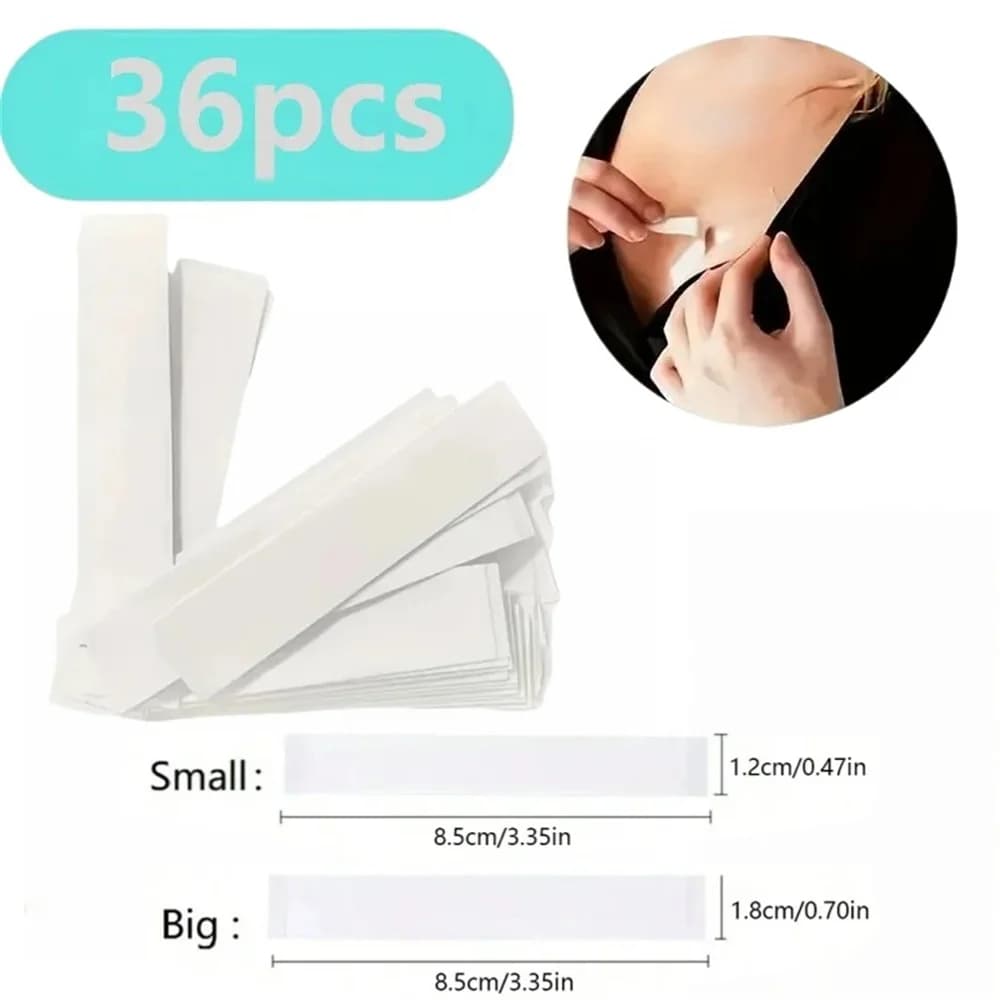 36PCS Anti-Slip Stickers Double Sided Self-Adhesive Invisible Stickers Dress Shirt Skin Adhesive Sticker Strips Safe Body Tape
