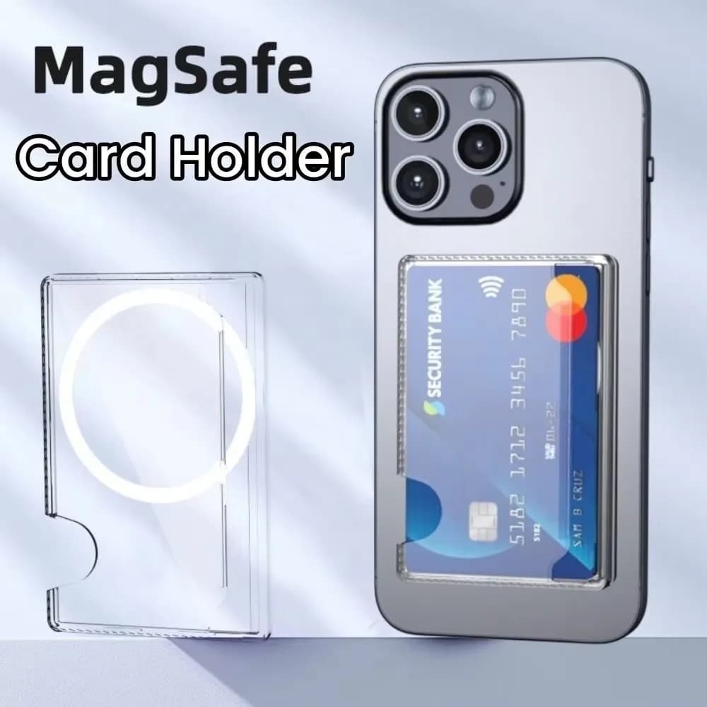 Transparent Magnetic Wallet Strong Adsorption Plastic Case Slot for Portable Cards Cover for iPhone 16 15 Pro Max 14 13 12 for Man 2030