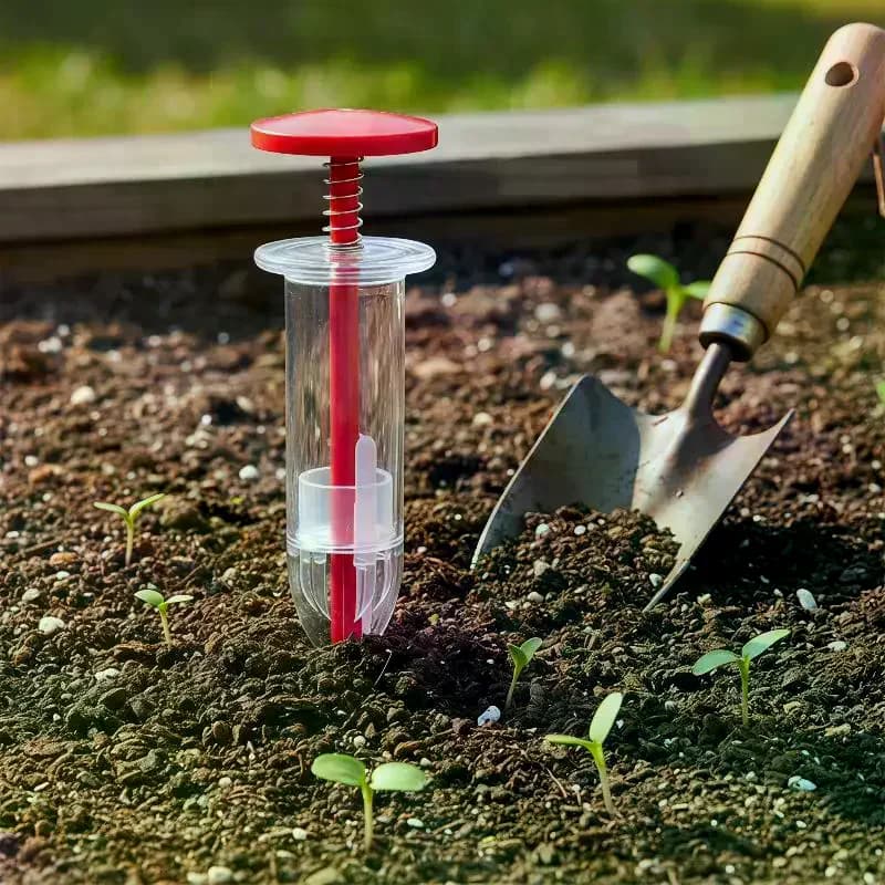 Attrezzo da Giardinaggio Portatile per Piantumazione di Precisione, Mini Dispenser Manuale di Semi per Fiori e Verdure