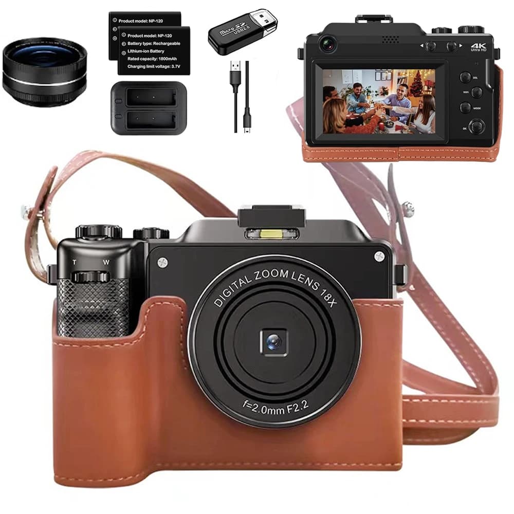 56MP Digital Camera For Photography Front Posterior Double Lenten Selfie Vintage 4K Camera 18XYoutube Livestream WIFI Webcam Frame FAI FROM YOU