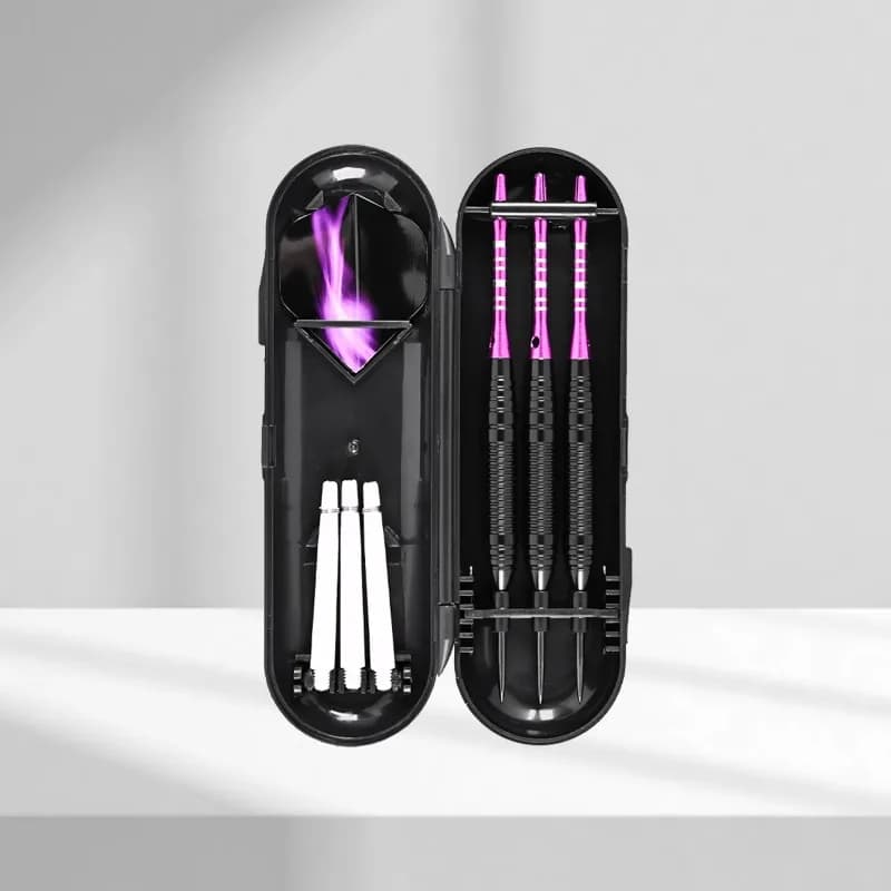 Set di 3 Freccette Professionali, Scatola Portatile Inclusa, 22g Lunghezza Totale 16,5cm, Freccette con Punta in Acciaio e Asta in Alluminio