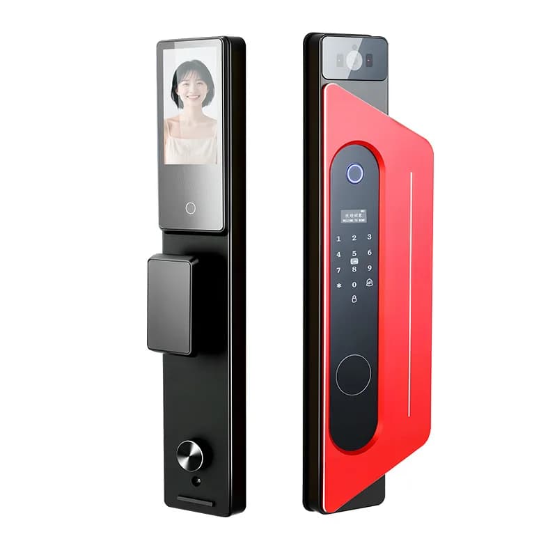 3D Facial Recognition Smart Lock 4.5 Inch Sentry Visual Cat Eye Screen Fingerprint Password IC Card APP Remote Control Door Lock