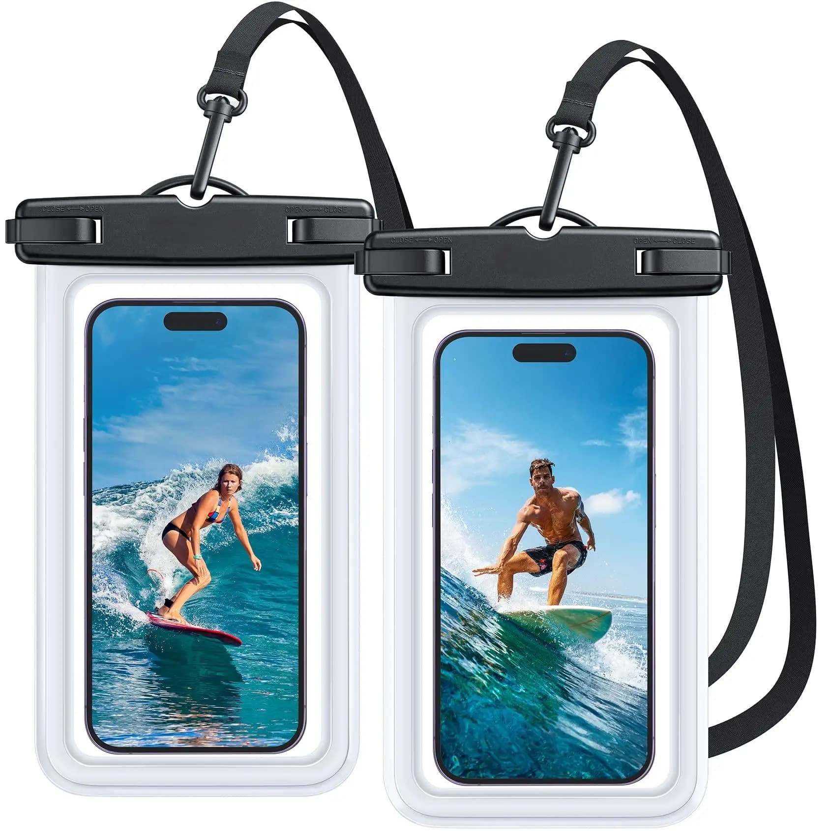 Custodia impermeabile per telefono [Easy Lock & Heavy Duty] Borsa asciutta per cellulare resistente all'acqua IPX8 per iPhone Samsung sotto i telefoni da 6,8"
