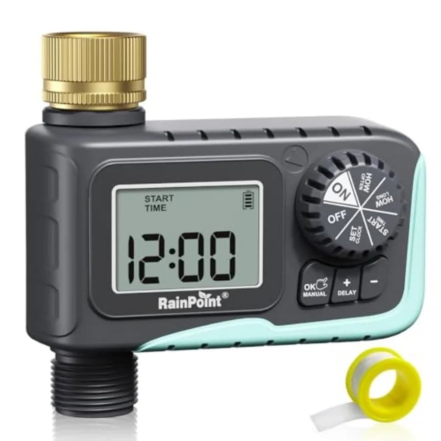 Timer per irrigazione esterno programmabile per sistema di irrigazione con rubinetto da giardino, con ritardo pioggia/manuale