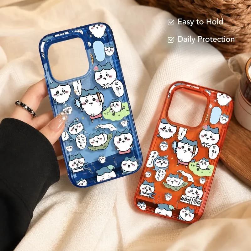 Custodia Protettiva in TPU Chiikawa Carina per iPhone 16 Pro 15 14 13, Morbida, Anti-caduta, Anti-scivolo, Anti-sporco, Presa Confortevole, Sottile