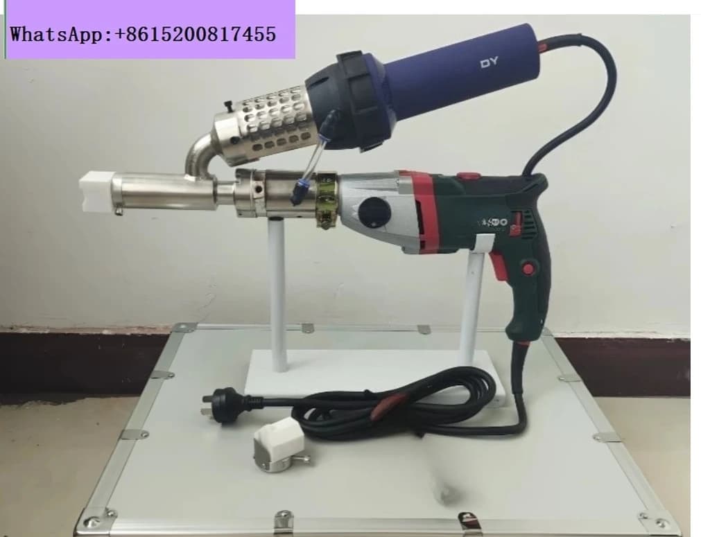 Saldatore per estrusione manuale Pistola per estrusore portatile in plastica Doppio sistema di riscaldamento Pistola per saldatura PP HDPE LDPE Tubo Saldatrice 220V