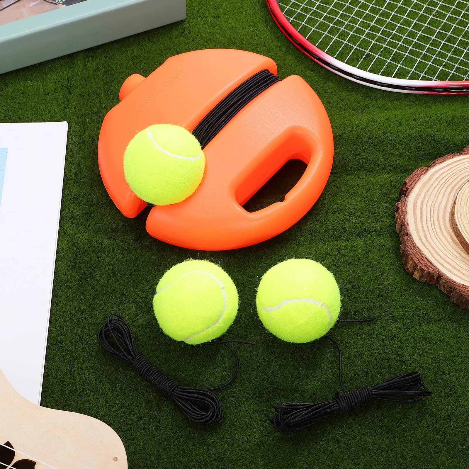 Set da 1: Attrezzo da allenamento da tennis portatile con palla rimbalzante e corda elastica per principianti