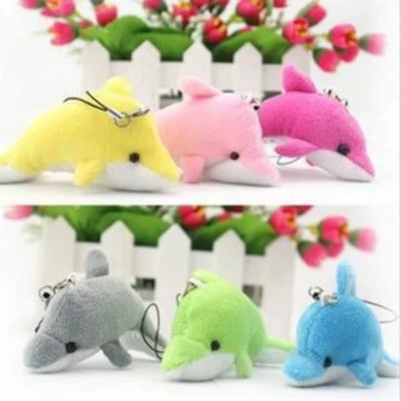 Super Kawaii Little Dolphin Peluche Peluche Portachiavi carino Ciondolo Bouquet da sposa Accessori per decorazioni Portachiavi per bambole Peluche