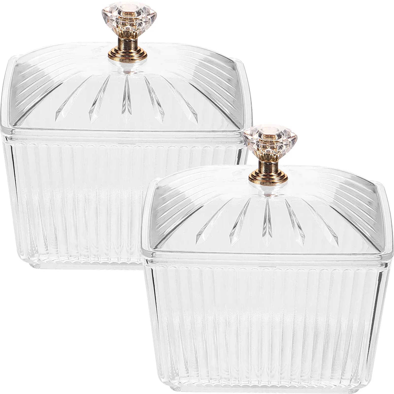 2Pcs Elegant Storage Jars with Lids for Tea Coffee Sugar Snacks Nuts Dried Fruits Kitchen Decorative Canisters Food Containers