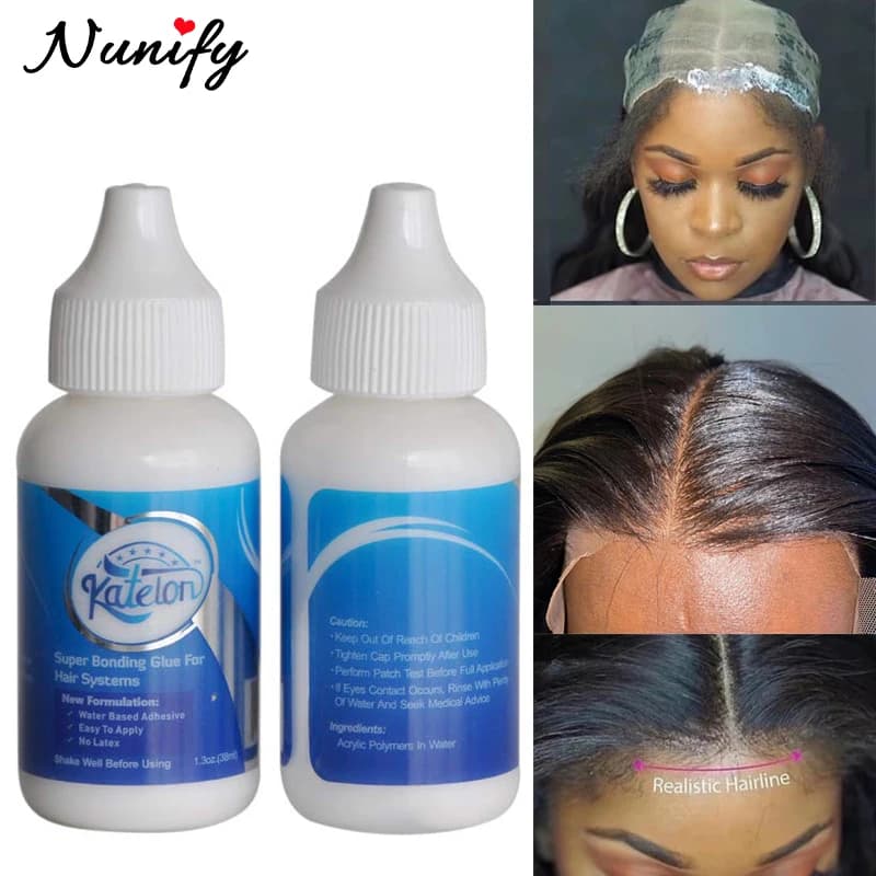 Extra waterproof lace front wig glue 38ml adhesive glue super wig cap ligator 1 pc hair glue tools for hair styling 1.3 Oz