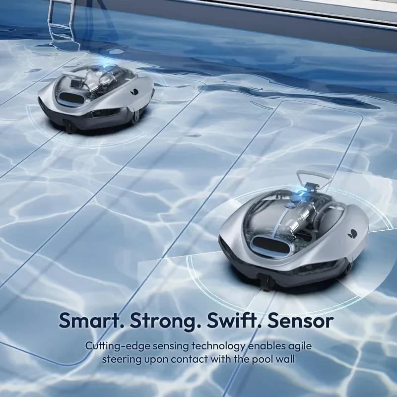 Pulitore robotico per piscine ez Bubot 300P – Aspirapolvere per piscina senza fili, sensore intelligente