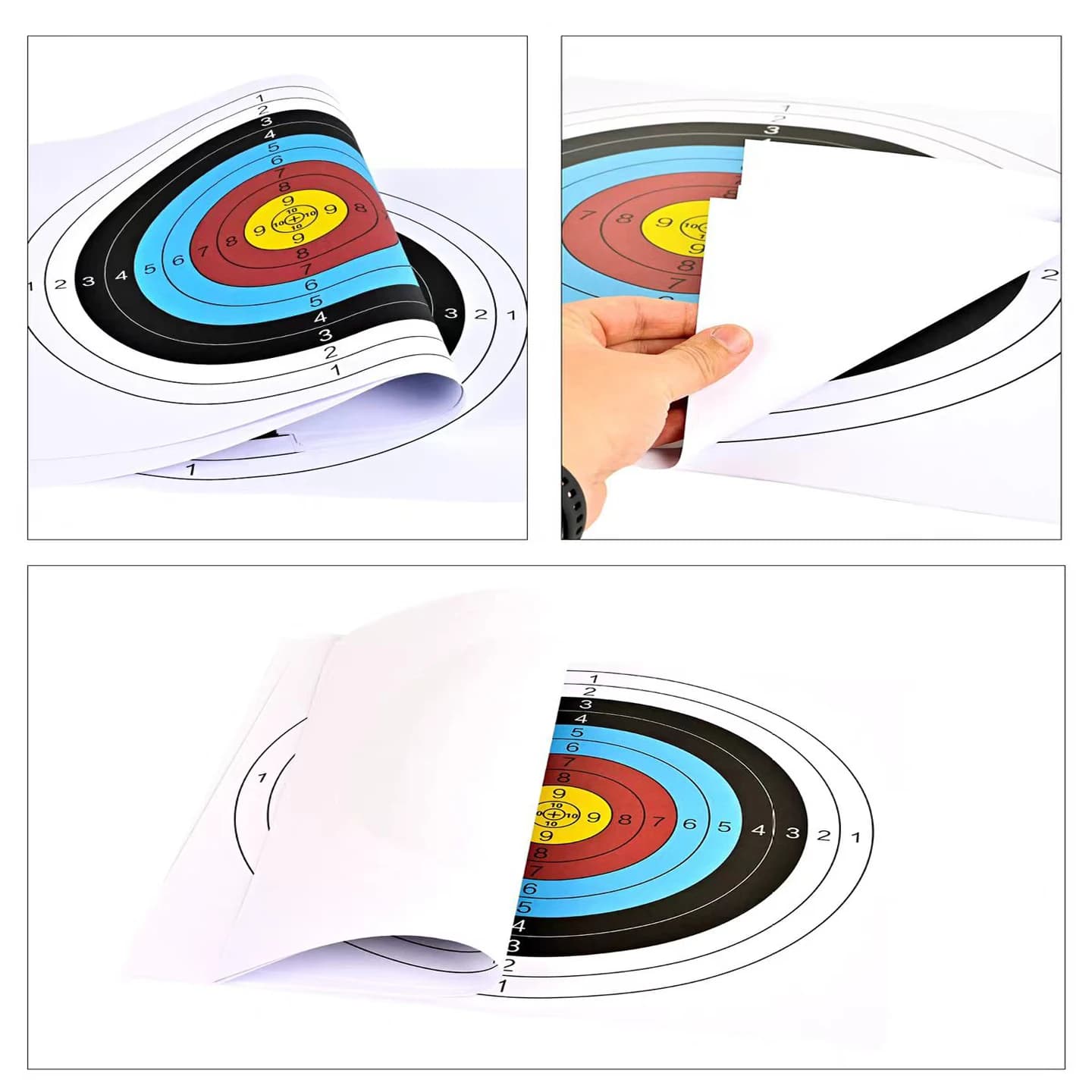 10pcs 40*40cm Archery Shooting Target Paper Bow Hunting Archery Kit Standard Full Ring Single Spot