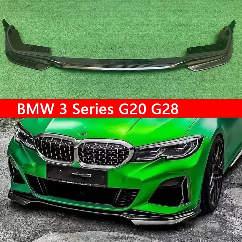 For BMW 3 Series G20 G28 2019-2022 Carbon Fiber Car Front Bumper Diverter Spoiler Diffuser Front lip chin body kit