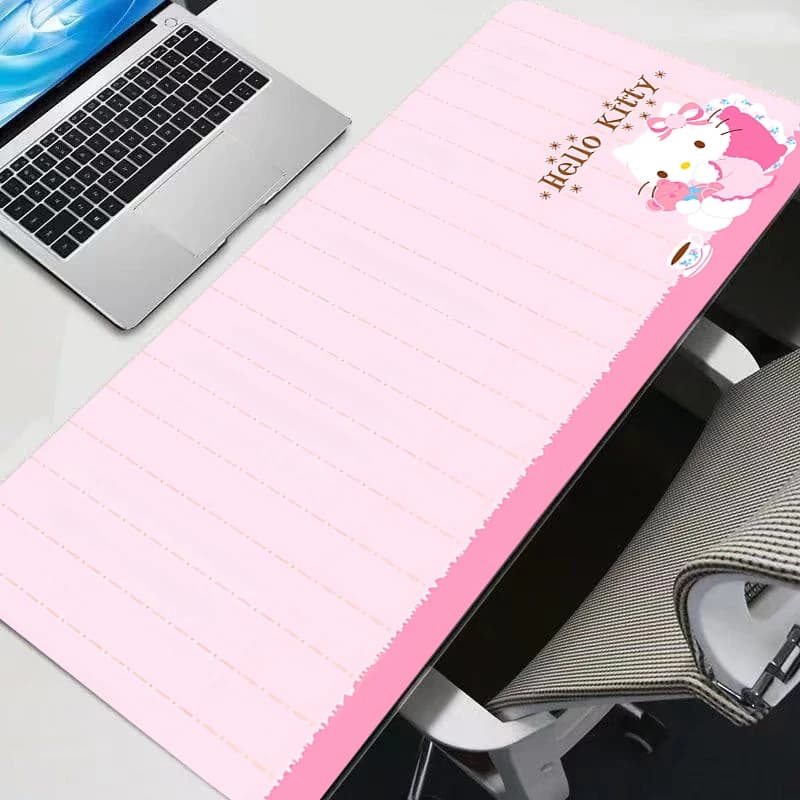 Tappetino per mouse grande XXL per gamer, tappetino per tastiera Hello Kitty, tappetino in gomma resistente per gaming e notebook