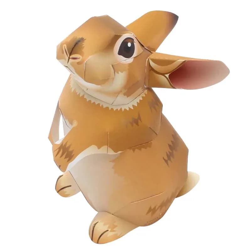 Mini Rex Rabbit Origami Art Folding Cute 3D Paper Model Papercraft Pet Animal Figure DIY Kids Adult Handmade Craft Toys QD-037
