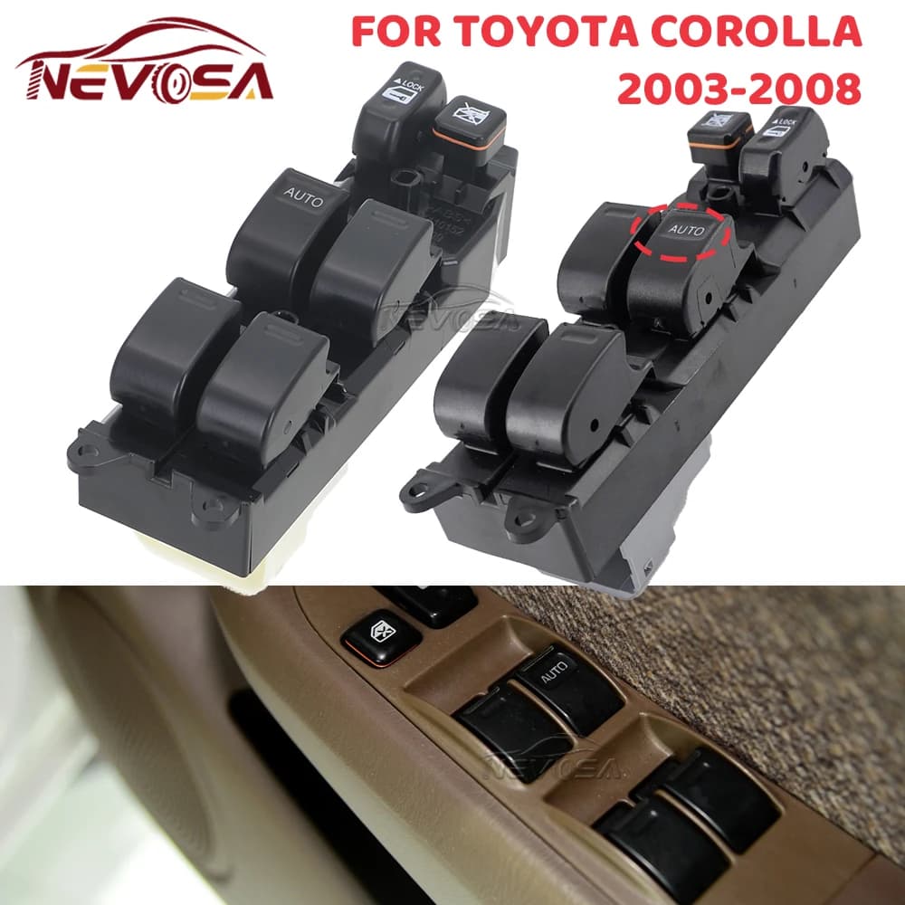 Interruttore Principale per Toyota Corolla 2003 2004-2008 NZE120 ZZE121 ZZE122, Pulsante di Controllo Finestrini Elettrici 84820-12470 84820-12480