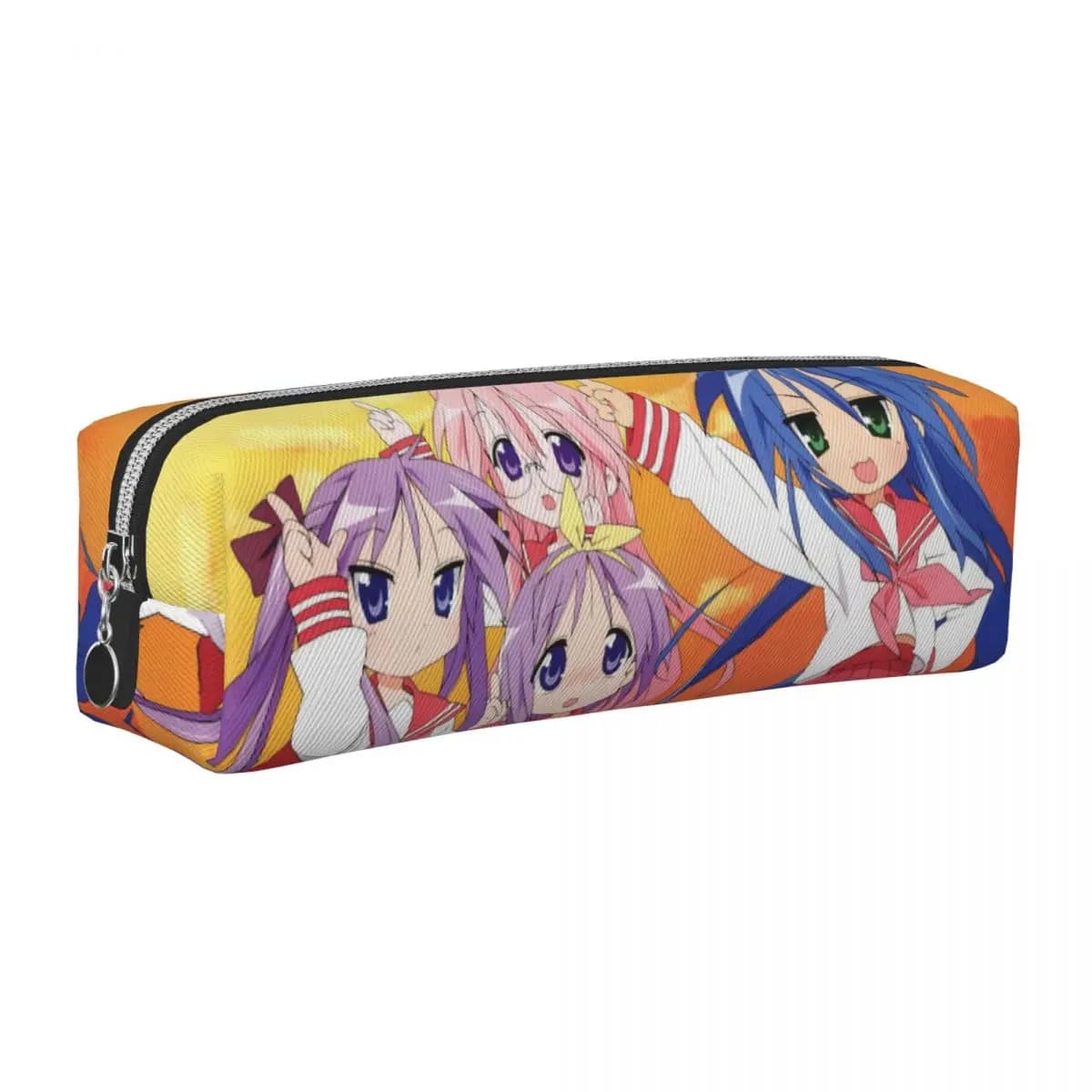 Astucci per matite Anime Lucky Star Astuccio per matite Penna per ragazza Ragazzo Grandi borse portaoggetti Cancelleria per ufficio con cerniera