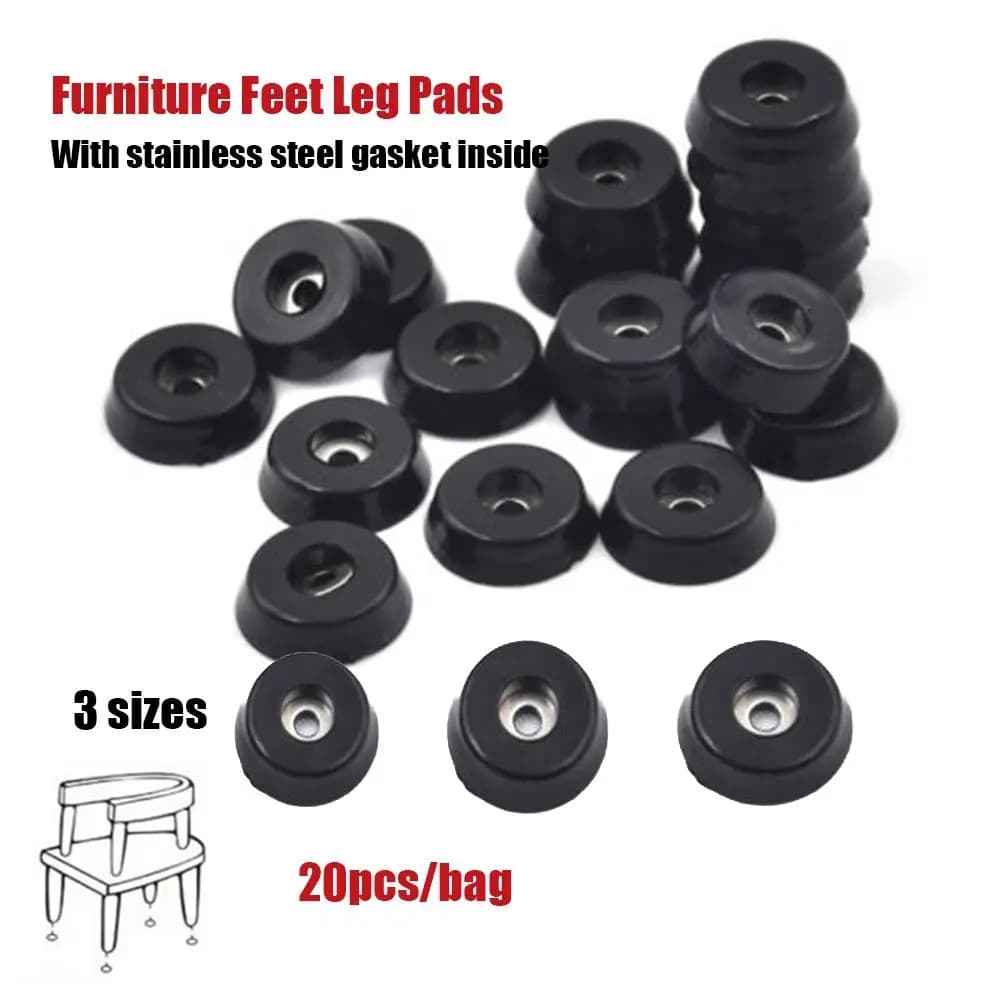 20pcs Home & Living protezioni per pavimenti in piastrelle antiscivolo in gomma mobili cuscinetti per gambe attrezzo per sedie da tavolo piedini per mobili accessori