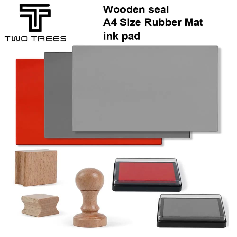 TwoTree Laser Engraver Rubber Stamp Wood Seal Rubber Mat Rubber Mat Seal Engraving Design Art Make For Laser Marking Machine CO2