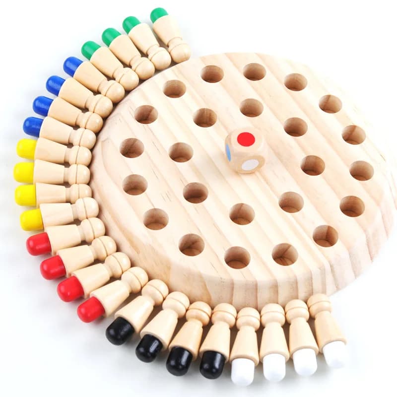 Memory Match Stick in legno Gioco da tavolo a colori per scacchi Puzzle da tavolo Giocattolo educativo Montessori Giocattoli per l'apprendimento delle capacità cognitive