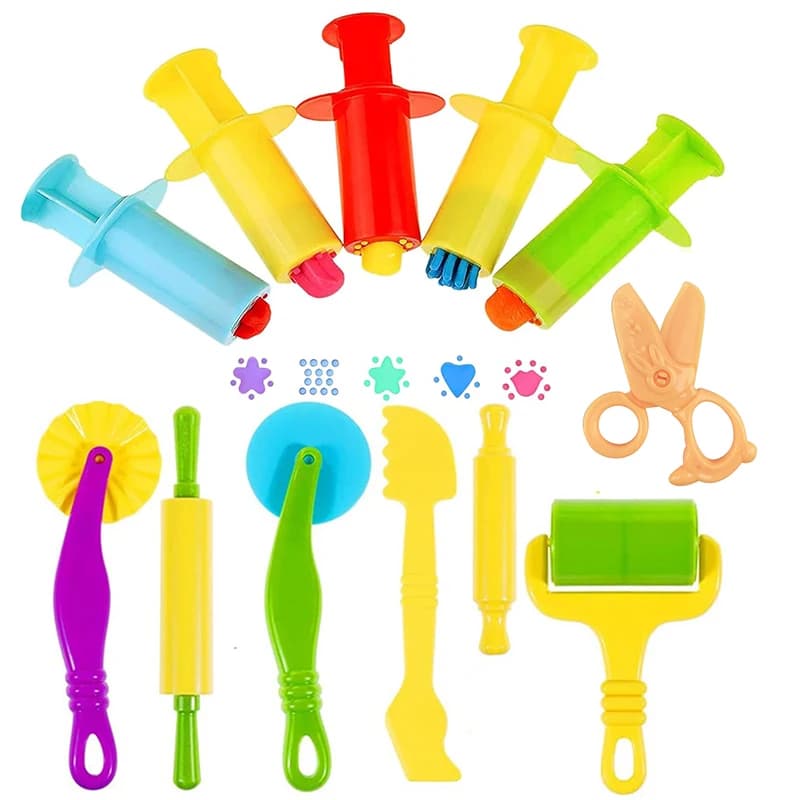 Divertente gioco kit di strumenti per pasta per bambini bambini piccoli plastilina estrusori forbici rulli taglierine plastilina argilla accessori giocattolo