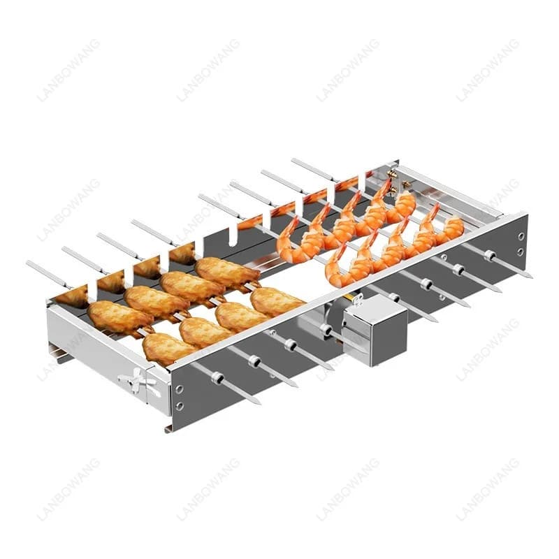 Barbecue Flip Rack Barbecue Skewer Machine 5V Can Connect To Power Bank AC/DC Fully Automatic Rotating Barbecue Machine