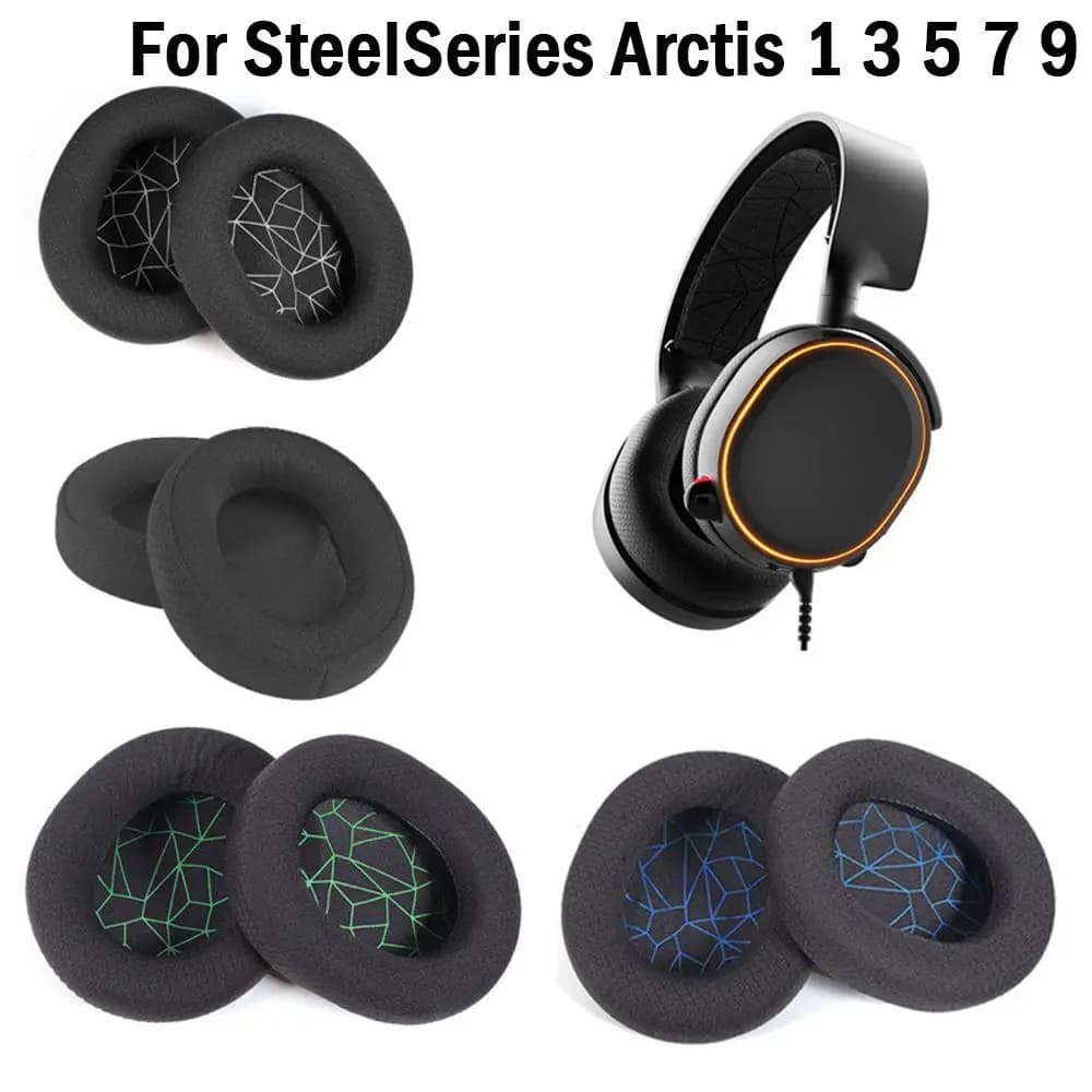 2Pcs Soft Gaming Headset Accessories Ear Pads Foam Replacement Sponge Cushion For SteelSeries Arctis 1 3 5 7 9