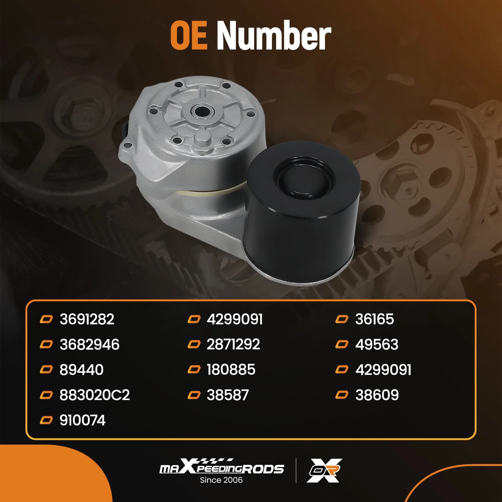 Tendicinghia per Motore Cummins ISX QSX, Cinghia 3682946 3691282, Nuovo