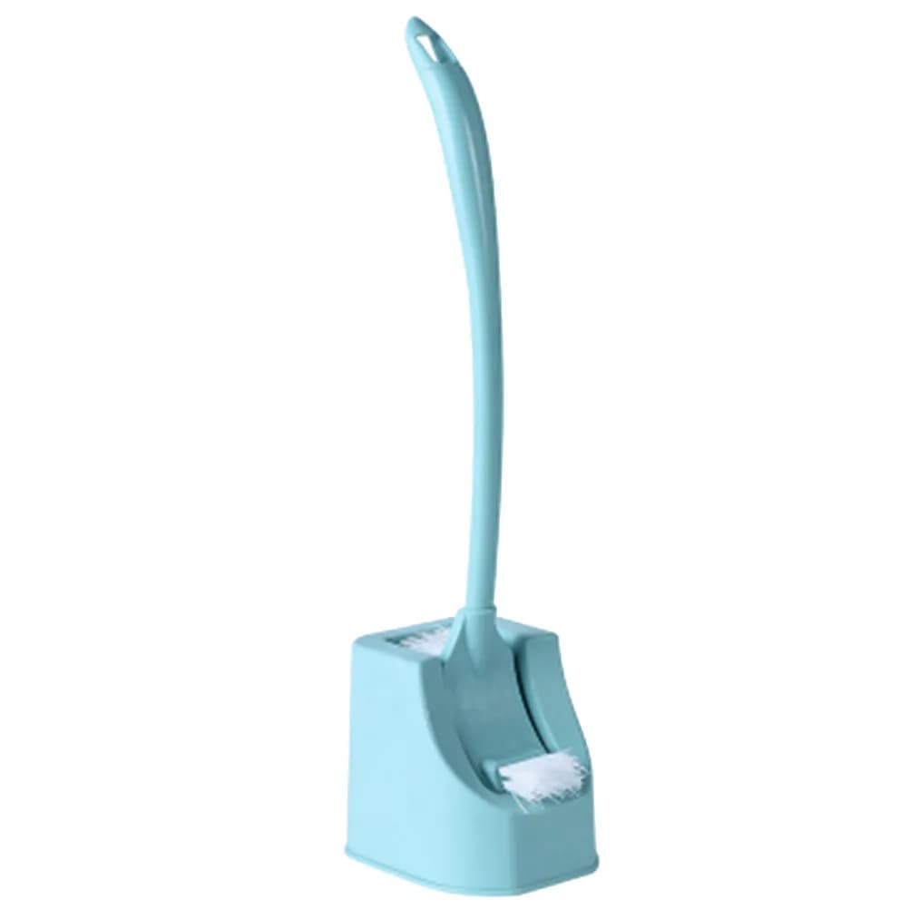 Set Spazzola per WC con Manico Lungo, Supporto a Parete, Testa Trapezoidale, Setole Morbide, Strumenti per la Pulizia del Bagno