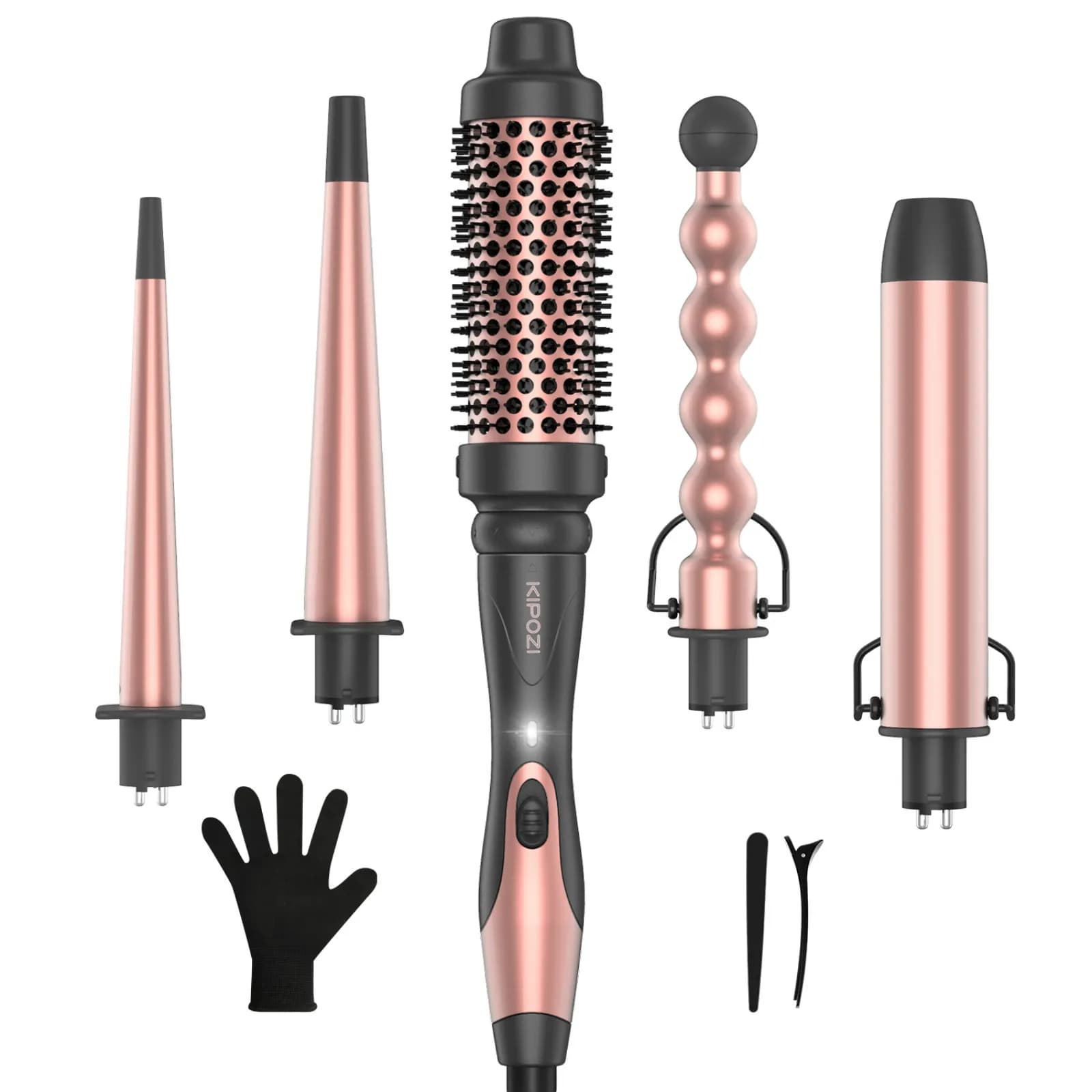 KIPOZI Iron Curly Hairstyle Professional 5 in 1 Hair Instruments Instant Heating Iron Electric Hairpins Hot Air Brush Ceramics for Women