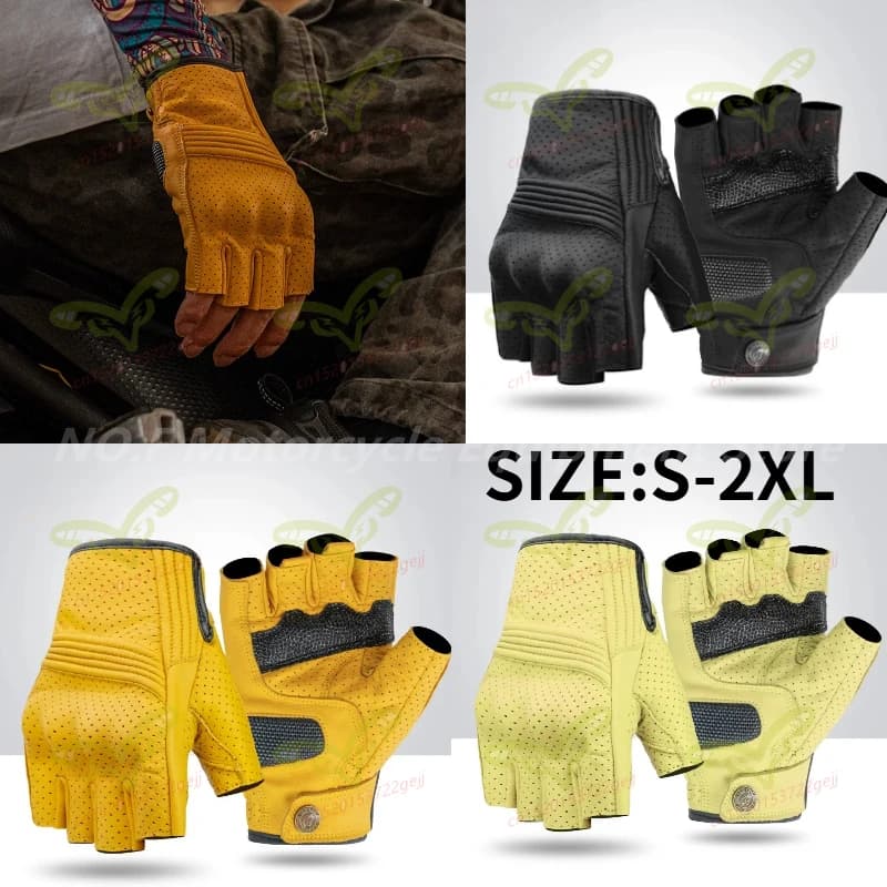 Guanti da moto a mezze dita, traspiranti, comodi, resistenti all'usura, attrezzatura da moto per primavera ed estate