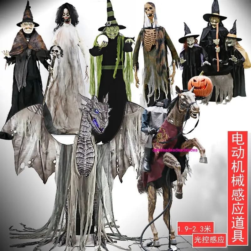 Casa stregata di Halloween Horror Elettrico Grandi oggetti di scena Decorazione Ornamenti Cadavere Sensore a infrarossi Screami fantasma ad attivazione vocale