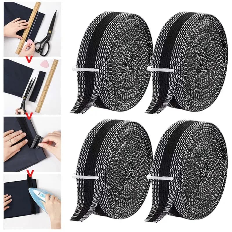 Self-adhesive sewing fabric for pants, edge ironing paste, repair patches for men's casual pants and jeans, clothing