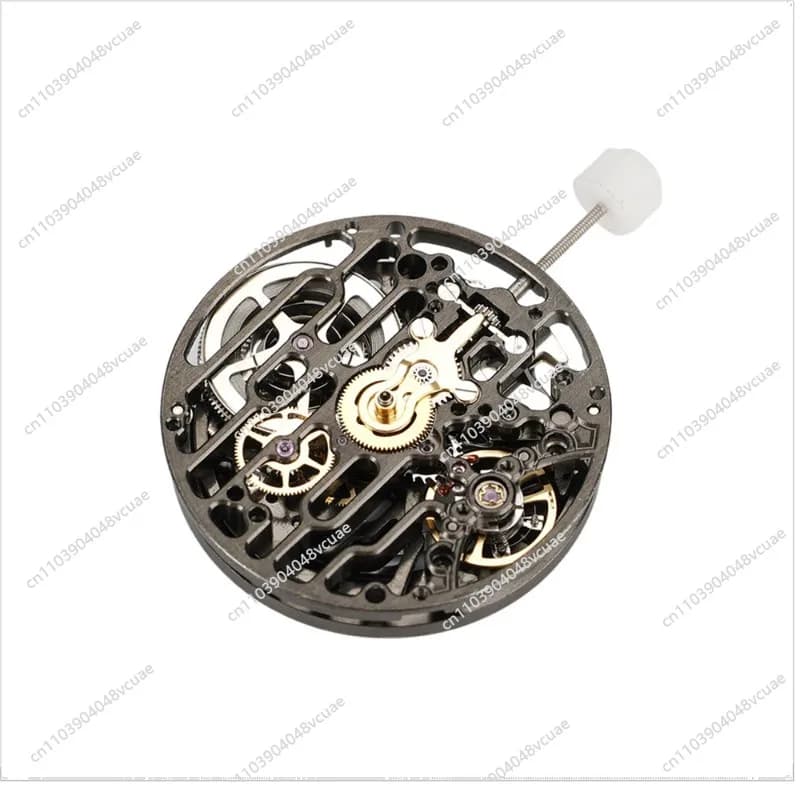 Accessori per Orologi: Movimento Meccanico Automatico Scheletrato Calibro 7500A Argento con Pendolo a Vista
