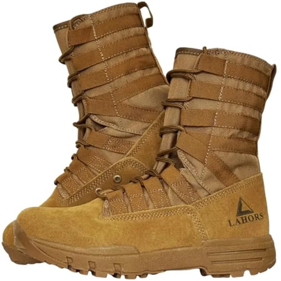 Stivali da Combattimento Tattici Militari Leggeri da Uomo, Scarpe da Trekking Outdoor Traspiranti, Stivali Militari da Deserto, Scarpe da Giungla Maschili con Cerniera Laterale