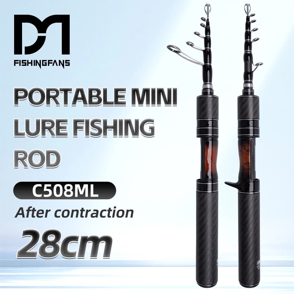 FISHINGFANS Canna da richiamo telescopica leggera media Manico in carbonio da viaggio Canna da pesca con punta in carbonio solido Canna da pesca portatile ML