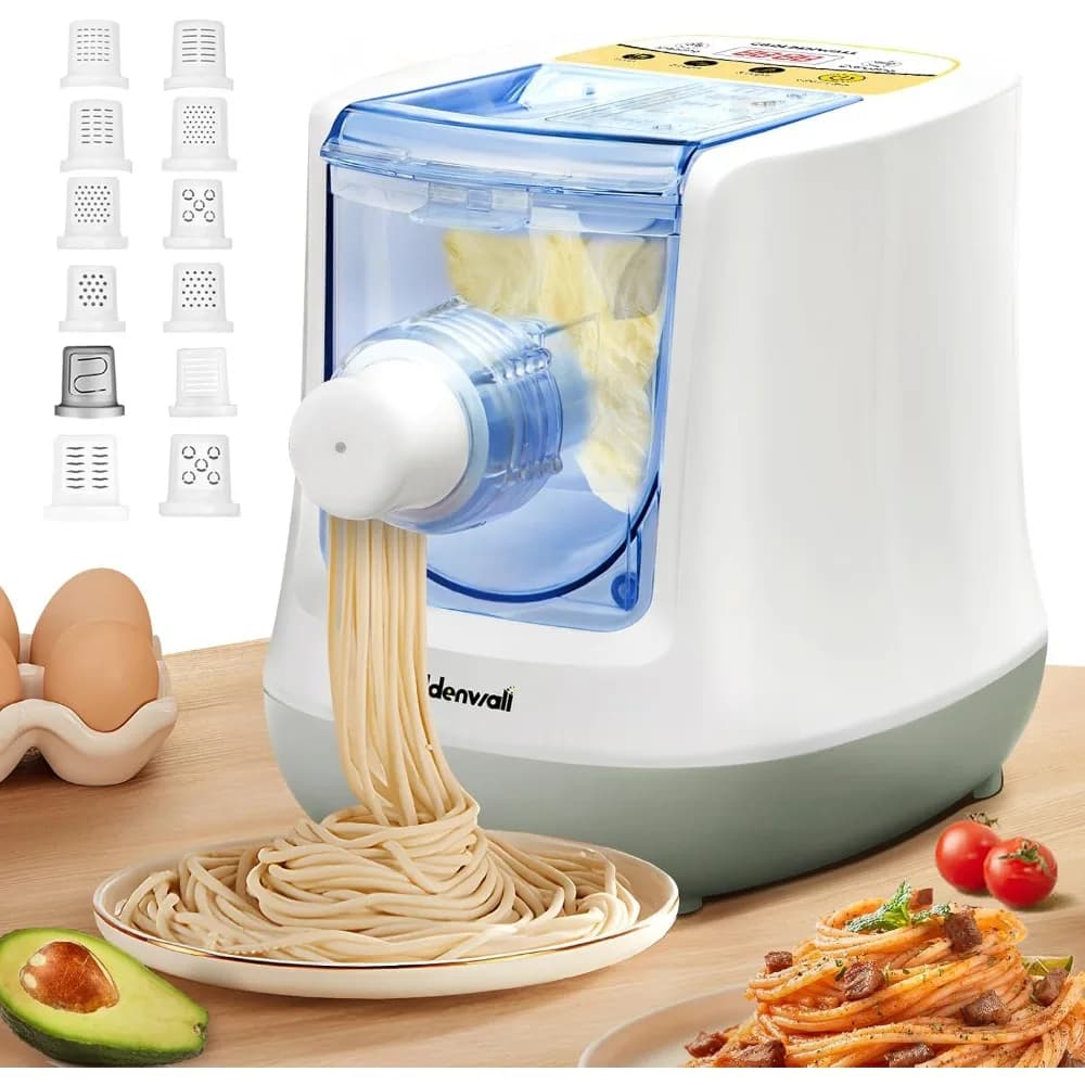 Macchina automatica per pasta elettrica, controllo digitale con 12 dischi sagomati per tagliatelle, spaghetti, Fettuci fatti in casa
