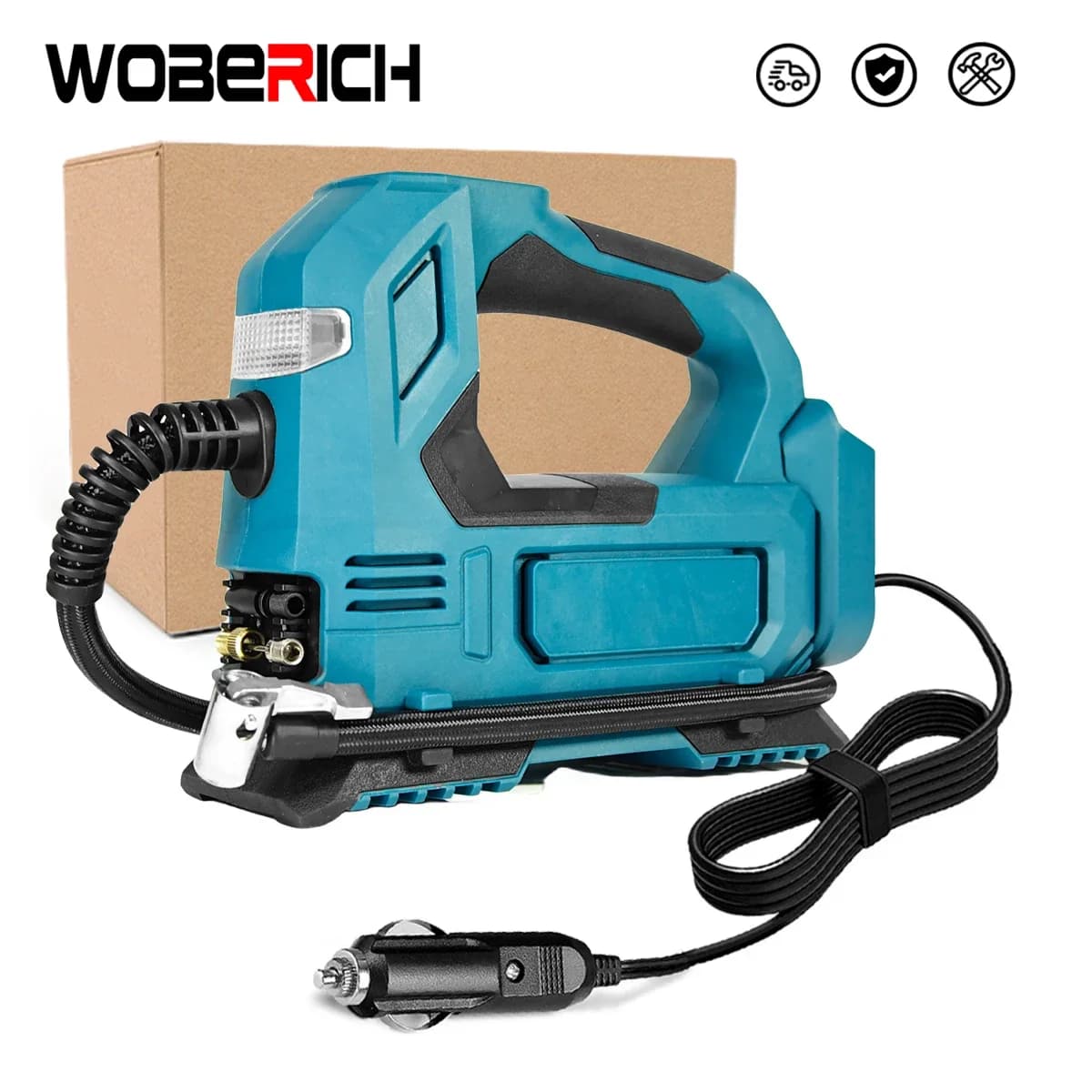 Compressore d'aria per auto portatile con pompa d'aria elettrica senza fili alimentata portatile per pneumatici per biciclette per auto Palline per batteria Makita 18V