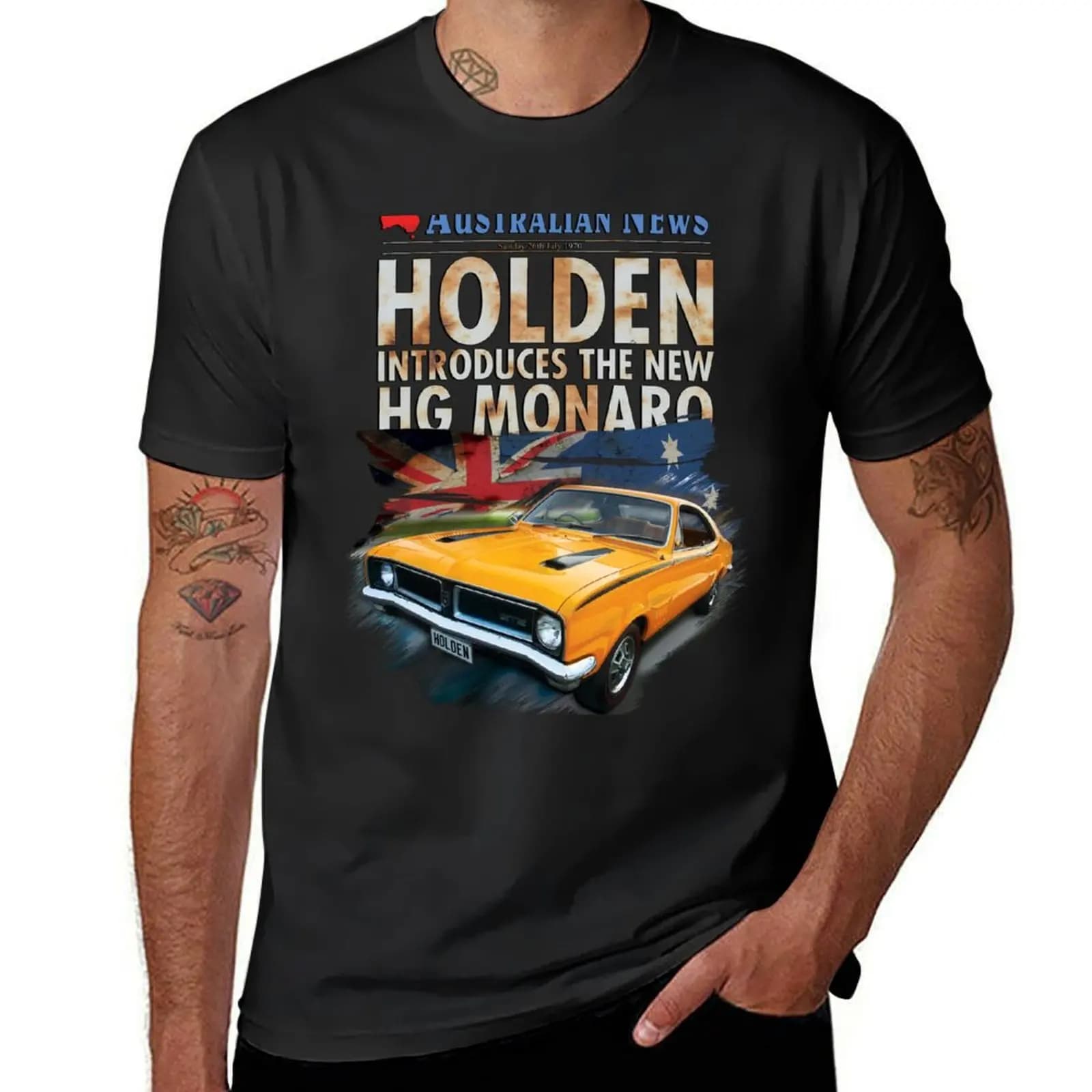 Holden Monaro HG GTS (nostalgico) t-shirt sweat tees vintage mens graphic t-shirt anime